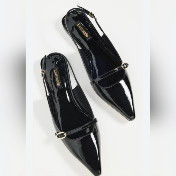 Larroude Shoes - NWT Larroude Ines flat soft patent leather black
